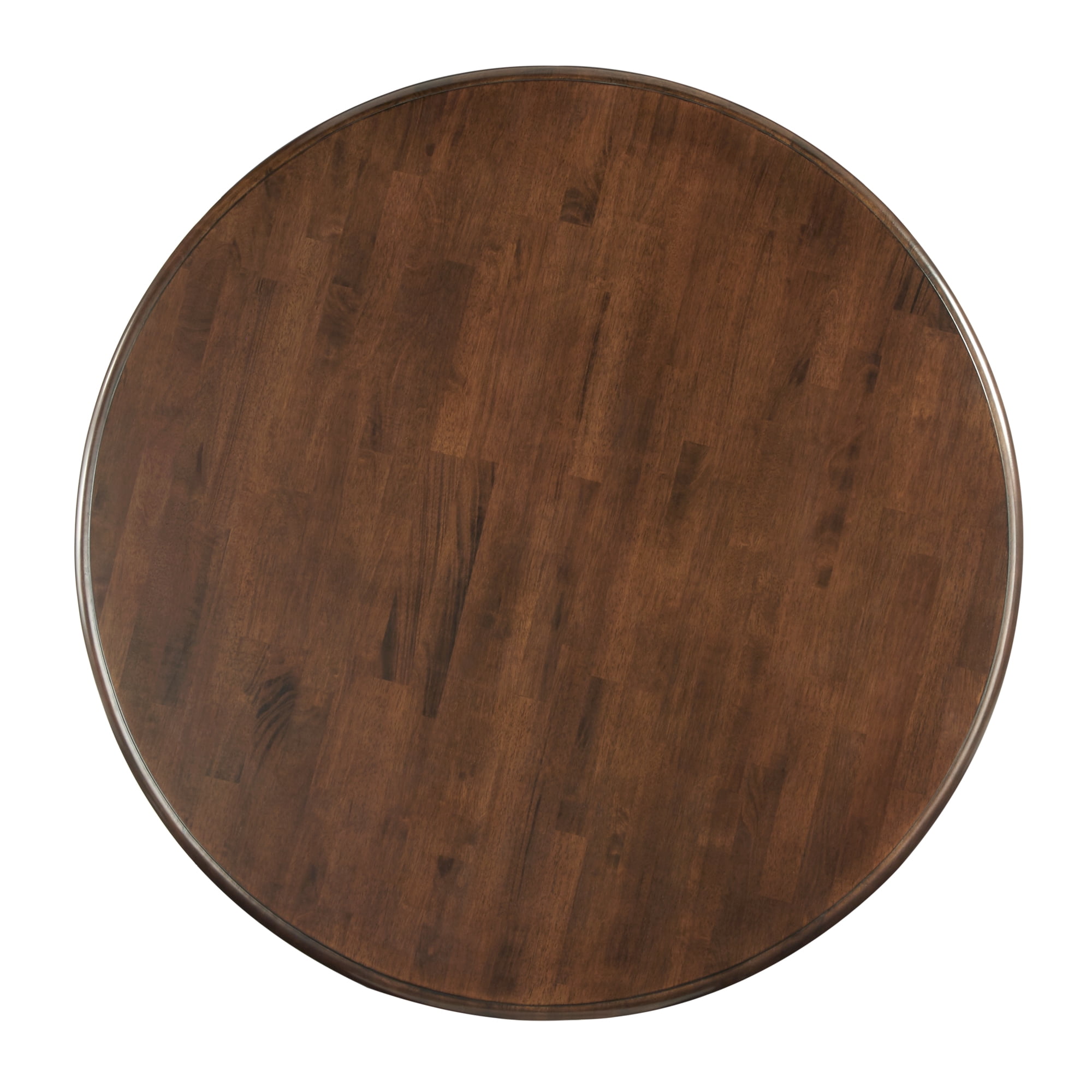 Weston Home Two Tone 48" Round Cherry Finish Top Wood Dining Table, Black Base