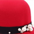 thumbnail image 3 of Lroveb Bucket Hats for Women Woolen Hat Fall Winter Korean British Retro Sunshade Fisherman Dome Top Hat, 3 of 5