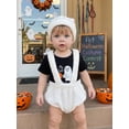 thumbnail image 6 of RUINIXCW Baby Boy Halloween Outfit Short Sleeve Romper Furry Suspender Shorts Hat, 6 of 7