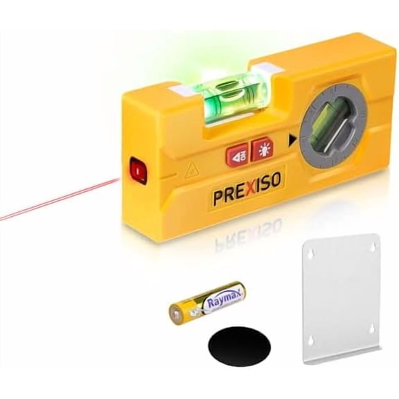 2-in-1 Line Laser Level - Mini Torpedo Level with Light, 3-3/4 inch Rotatable Magnetic Pocket Level & 30Ft Laser Line Leveler Tool for Hanging Picture, Wall Marking Painting, Home Renovation