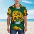thumbnail image 2 of Pofeuu Sunflowers in Bucket Print Hawaiian Shirt for Men Sleeves Casual Button Down Summer Beach Dress Shirts T-Shirts,Small, 2 of 7