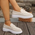 thumbnail image 5 of Viluyesy Womens Slip-On Loafers, Thick Sole Round Toe Comfort Casual Business Suede Shoes Beige, 5 of 9