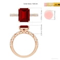 thumbnail image 5 of ANGARA Classic Emerald-Cut Lab Grown 4 Ct Ruby Crescent Engagement Ring for Women in 14K Rose Gold (Size-10x8mm) | July Birthstone, Birthday, Anniversary, Jewelry Gift for Women | Lab-Grown Ruby Ring, 5 of 7