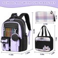 thumbnail image 3 of Gynky  School Backpack - 3Pcs Backpack Set Cute Bookbag Middle School Backpacks for Teens Bookbag School Bags 3 Set, 3 of 9