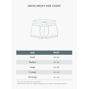 DAVID ARCHY Adult Mens Underwear Breathable Bamboo Rayon Trunks 4 Pack Multi Colors,Sizes S-2XL
