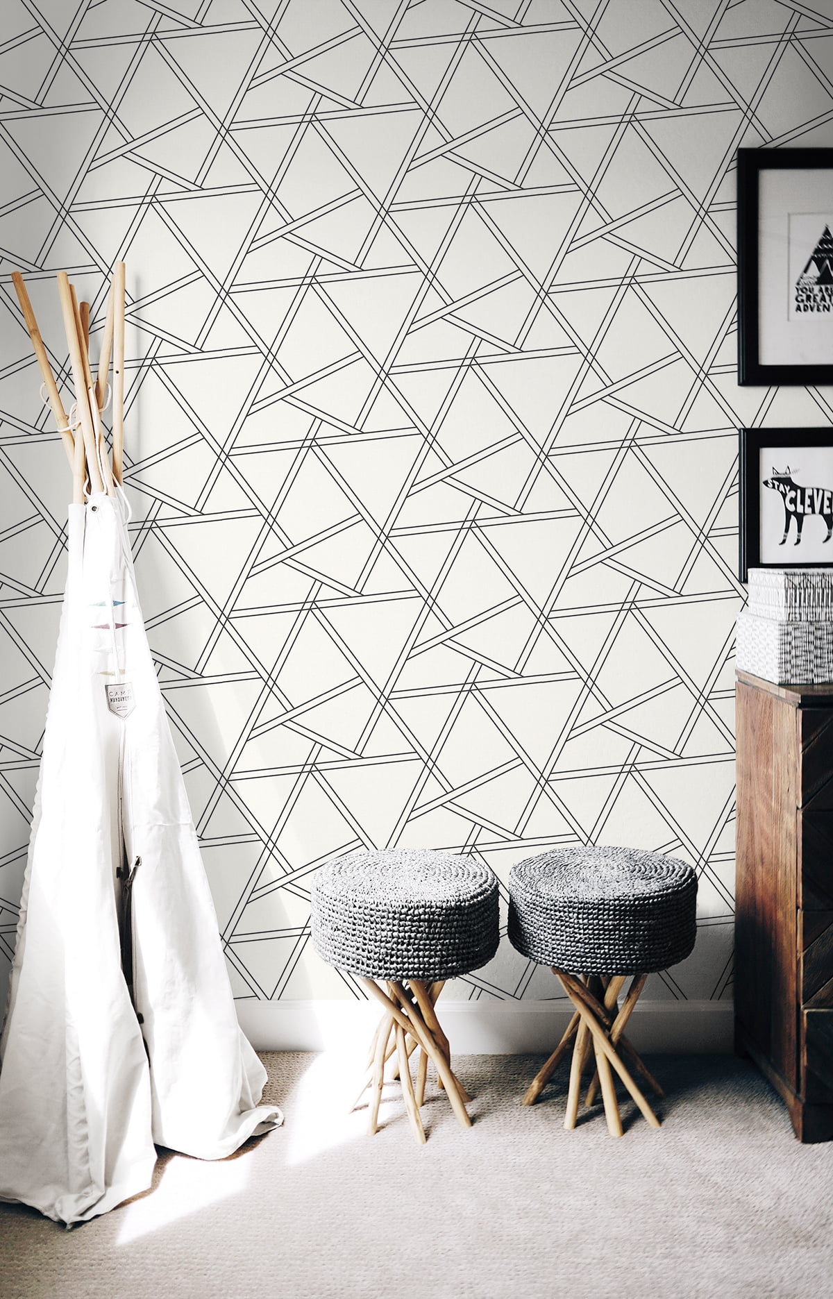NextWall Railroad Geometric Peel and Stick Wallpaper