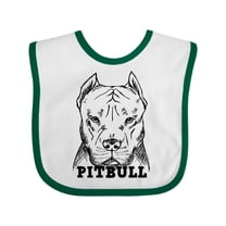 Inktastic Pitbull Sketch Portrait with Dog Breed Name Boys or Girls Baby Bib