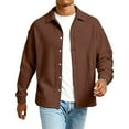 thumbnail image 5 of Resicozy Men's Waffle Button Down Shirts Fashion Casual Long Sleeve Jacket Lightweight Solid Color Shirt 2026 Coffee S, 5 of 6