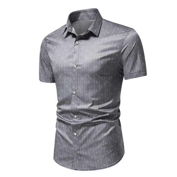 Mens short sleeve dress shirts slim fit 2025