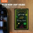 thumbnail image 2 of VEVOR LED Message Writing Board, 24"x16" Illuminated Erasable Lighted Chalkboard, Neon Effect Menu Sign Board, Drawing Board with 8 Fluorescent Chalk Markers and Remote Control, 2 of 9