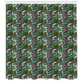 thumbnail image 2 of Ambesonne Abstract Shower Curtain, Exotic Feather Pattern, 69"Wx84"L, Teal Purple Cream, 2 of 2