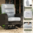 thumbnail image 3 of LayinSun Oversized Wicker Outdoor Swivel Glider Recliner with Adjustable Backrest & Footrest, Patio Reclining Lounge Chair - Set of 2, 3 of 7