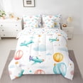 thumbnail image 2 of Homewish Cartoon Helicopter Print Twin Bedding Sets 7-Piece, Dreamy Stars Galaxy Bedding Comforter Set, Teens Kids Boys Girls Reversible Sheet Sets, Ultra Soft Bedroom Decor, 2 of 7