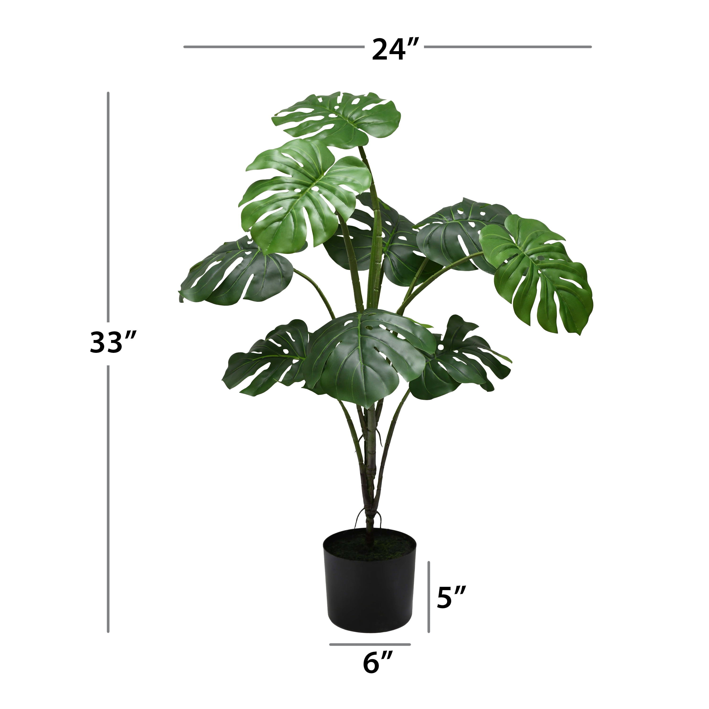 Mainstays Artificial Monstera Tree Pot