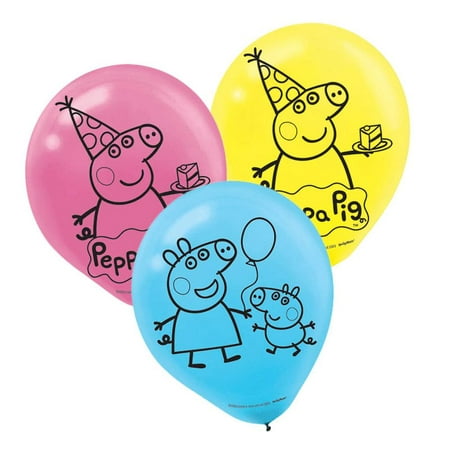 Peppa Pig Latex Balloons (6 Pack) - Party Supplies