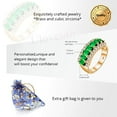 thumbnail image 7 of Uloveido Women's Gold Plated Green Cubic Zirconia Wedding Band Oval Cut 7 Stone CZ Zircon Mother Rings J501 (Gold, Green, Size 7), 7 of 7