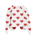 thumbnail image 7 of Penkiiy Love Heart Print Sweatshirts Women Long Sleeve Pullover Tops Casual Blouse 3XL White, 7 of 7