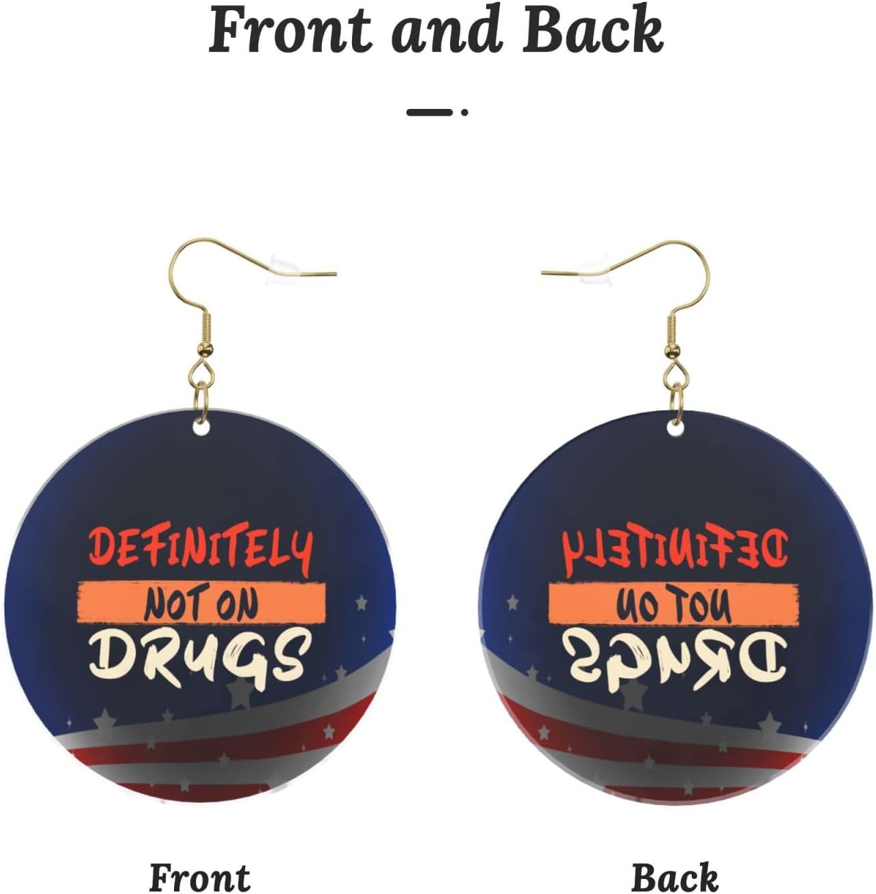 Definitely Professional Not On Drugs Modern Round Acrylic Earrings Lightweight Universal For All Occasions[r623]