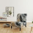 thumbnail image 2 of Designart "Aqua Symphony Grey Black Composition" Grey Abstract Upholstered Accent Chair - Modern Arm Chair For Living Room, 2 of 5