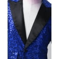 thumbnail image 5 of YONGHS Kids Boys Shiny Sequins Suit Jacket Wedding Formal Tuxedo Long Sleeve Coat Blue 16, 5 of 7