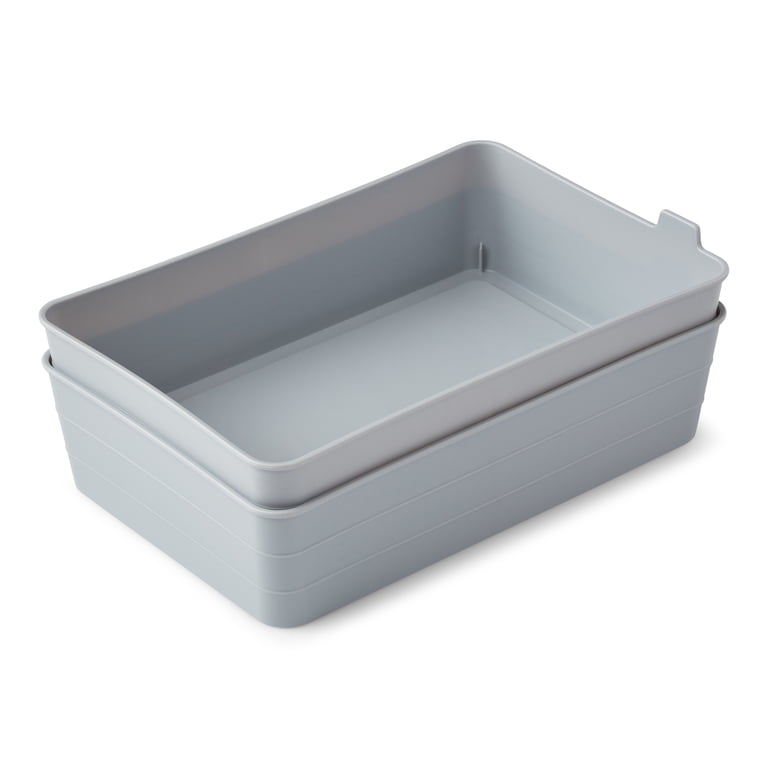 Mainstays 2-Pack Flexible Drawer Storage Organizer Bins, Gray photo 4