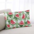 thumbnail image 2 of Red Watermelon Throw Pillow Cover 20 x 30 Inch Decorative Pillow Cover Summer Leaves Green Plaid Farm Pastoral Lumbar Pillowcase Seasonal Rectangle Cushion Case for Couch Sofa Bed Living Room, 2 of 7