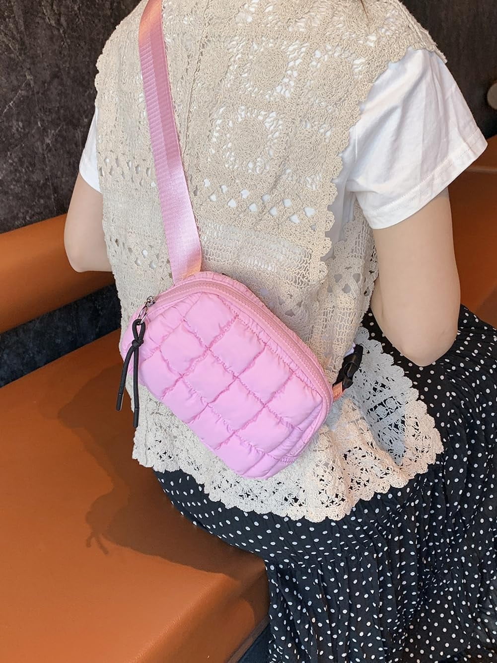 Puffer Belt Bag for Women Crossbody Purse Waist Packs Padded Cross Body Hobo Shoulder Travel Purse Cute Quilted Fanny Pack