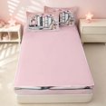 thumbnail image 4 of Erosebridal Chic Cosmetics Zipper Twin Comforter Sets with Fitted Sheet and 2 Pillowcases for Girls, Highheels Perfume Print Zipper Bedding Set, Pink Reversible, 4 of 7