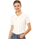 thumbnail image 1 of Camisa de Manga Corta Suave con Botones y Cuello Peter Pan Dulce para Mujer Allegra K Blanco M, 1 of 6