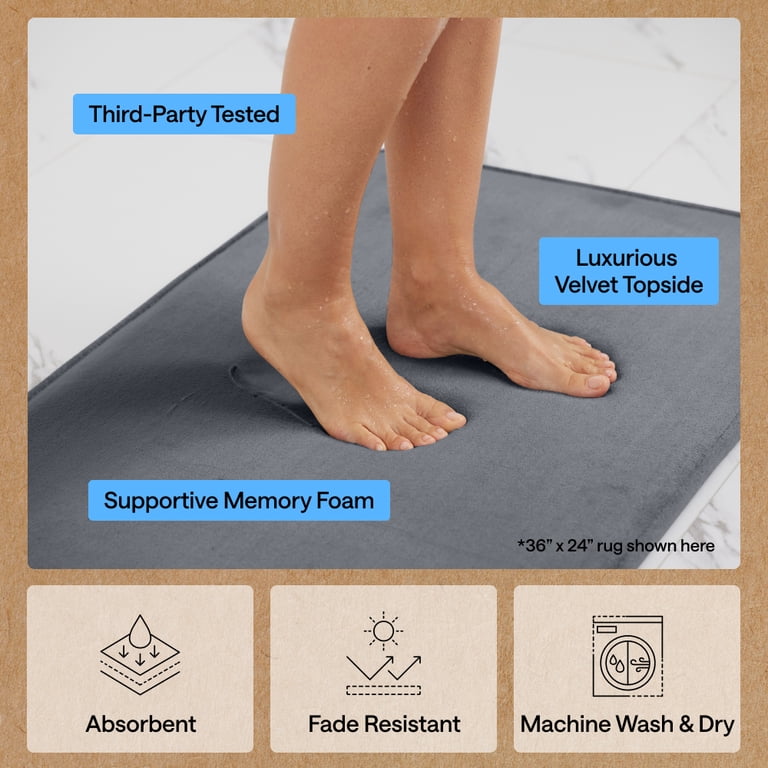 Gorilla Grip Memory Foam Bath Rug, 24" x 17" photo 5