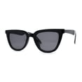 thumbnail image 1 of Womens Oversize Cat Eye Horn Rim Diva Sunglasses Shiny Black, 1 of 4