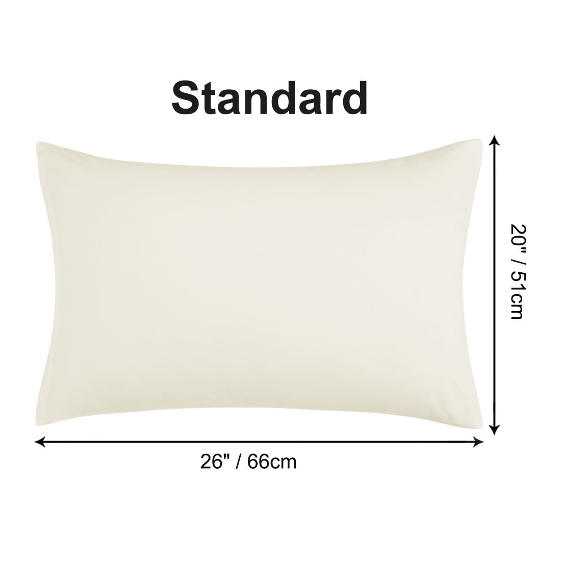 Unique Bargains 4-Piece Soft Microfiber Pillowcases Beige Standard(20"x26")