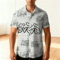thumbnail image 2 of Awdenio Tshirts Shirts for Men Valentines Day Heart Short Sleeve Beach Button Down Causal Top Print Hawaii Shirts, 2 of 9
