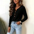 thumbnail image 6 of WUSUOWEI Women'S Sweatshirts V-Neck Knitted Blouse Long Sleeve Loose Front Design Womens Casual Daily Top XXL, 6 of 7