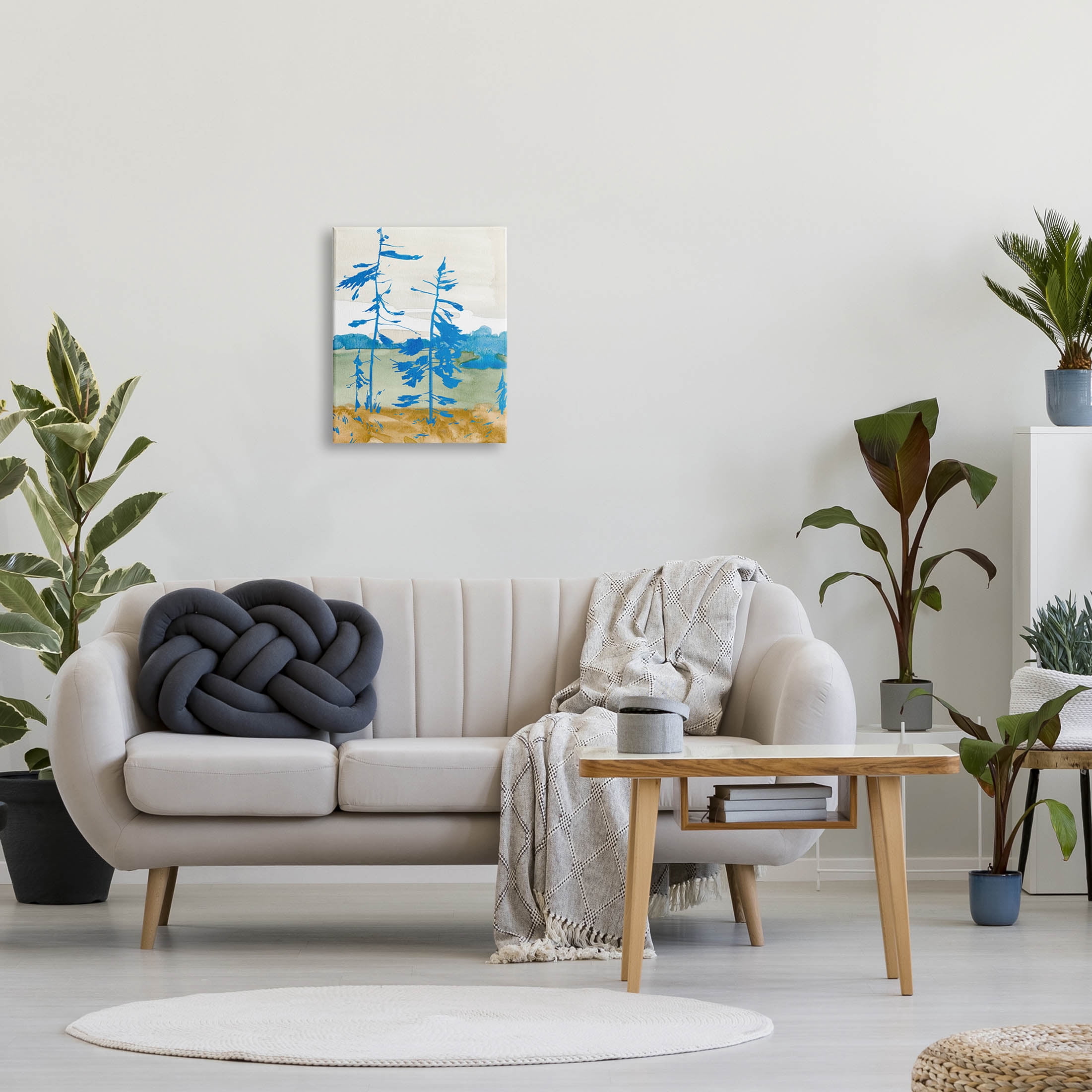Stupell Industries Modern Blue Trees Landscape Painting Gallery Wrapped Canvas Print Wall Art, Design by Jacob Green