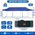 thumbnail image 5 of COBIZI 10x30 Pop Up Canopy Tent with 8 Sidewalls, Heavy Duty Waterproof UPF 50+ Commercial Instant Gazebo, Ez Setup for Party, Wedding & Trade Show, Includes Roller Bag, Dark Blue, 5 of 8