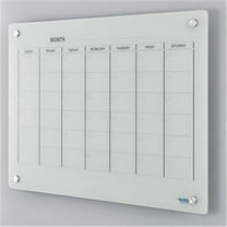 Magnetic Glass Calendar Whiteboard, 36 x 24 in. - White