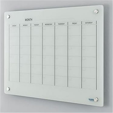 Magnetic Glass Calendar Whiteboard, 36 x 24 in. - White