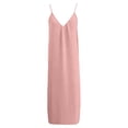 thumbnail image 6 of Long V Neck Women's Strapless Backless Loose Loungewear Dress Pink L, 6 of 7
