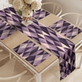 thumbnail image 2 of Ambesonne Geometric Table Runner & Placemats, Abstract Style Triangles, Placemat 4 pcs + Runner 14"x90", Dark Purple Lilac, 2 of 2