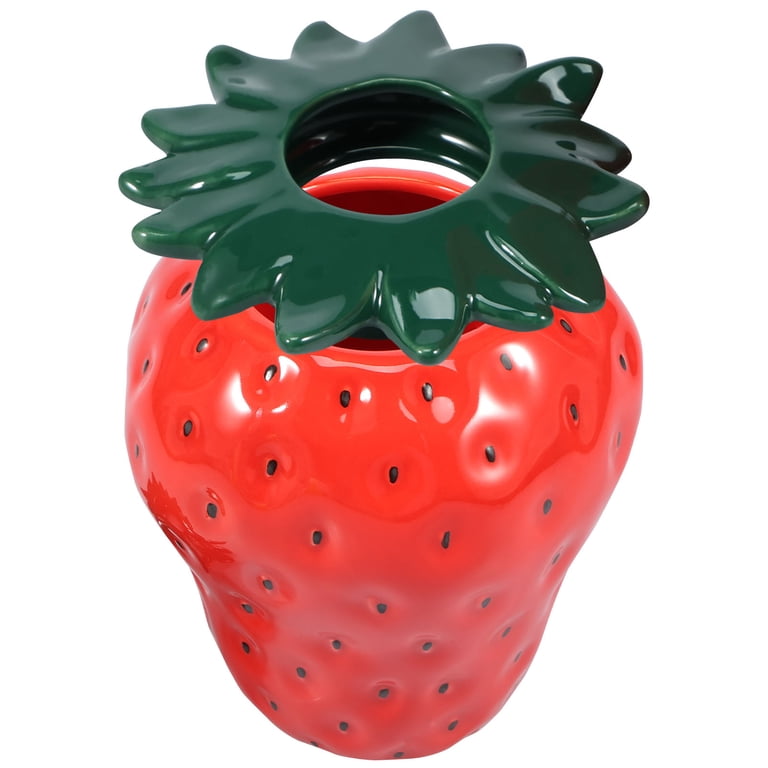 Vintage Inspired Strawberry Vase Decorative Ceramic Vase, Large