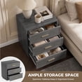 thumbnail image 4 of MOONMISS Modern 3-Drawer Nightstand Set of 2,Bedside Table with Sturdy Base & Gold Handles for Bedroom,Living Room,Gray, 4 of 7