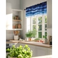 thumbnail image 6 of Abstract Beach Wace Window Valance Curtain Geometric Blue Rod Pocket Short Curtain for Living Room, Bedroom & Kitchen Window Decor 60x18in, 6 of 8