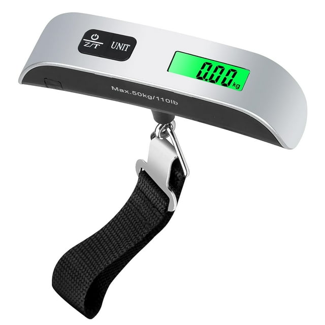 Electronic Luggage Scale – Portable Digital Hanging Scale with LCD Backlight, Tare Function, 50kg/110lbs Capacity for Travel