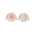 thumbnail image 2 of xiaxaixu Chandails d'Automne pour Filles Manches Longues Col Rond Broderie Lettre Coupe Ample Chandail, 2 of 8