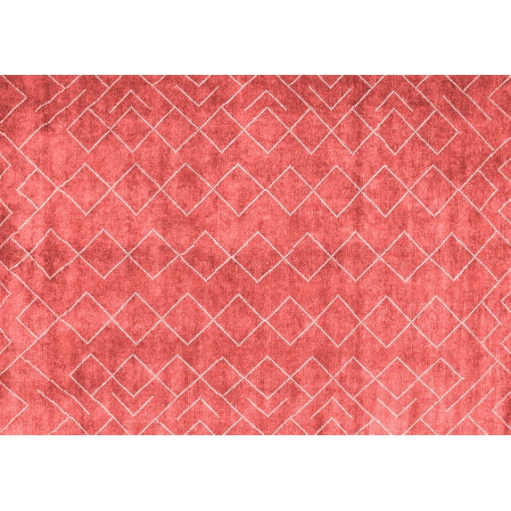 Ahgly Company Indoor Rectangle Abstract Red Contemporary Area Rugs, 7' x 10'