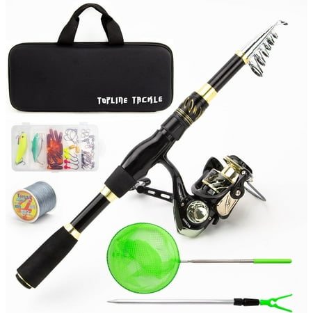 Telescopic Fishing Pole and Reels Set Fishing Rod Combos Telescoping Fishing Pole and Spinning Reel Travel Fishing Kit with Case