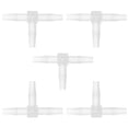 thumbnail image 1 of Conector de Manguera de Vacío en Forma de T de 1/4" 3 Vías de Unique Bargains, Plástico Transparente, 5 piezas, 1 of 7