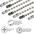 thumbnail image 4 of Spencer 2Pcs Beaded Pull Chain Extension with Connector for Ceiling Fan or Light, 10 Feet Rust Proof Beaded Roller Chain, 3mm Diameter, Bronze&Silver, 4 of 9