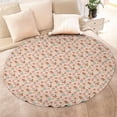 thumbnail image 4 of Pink Christmas Gingerbread and Tree Pattern Round Blanket,Comfortable Soft Flannel Throw Blanket,All Season,Warm Lightweight Blankets for Sofa Bed Couch Living Room Chair 47"x47", 4 of 5